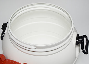 Schraubdeckel Weithalsfass: 41,5 Liter, Farbe: weiß