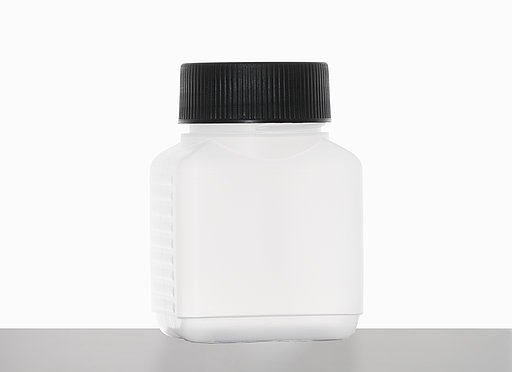 Kunststoff Vierkantflasche: 100 Milliliter, Farbe: natur