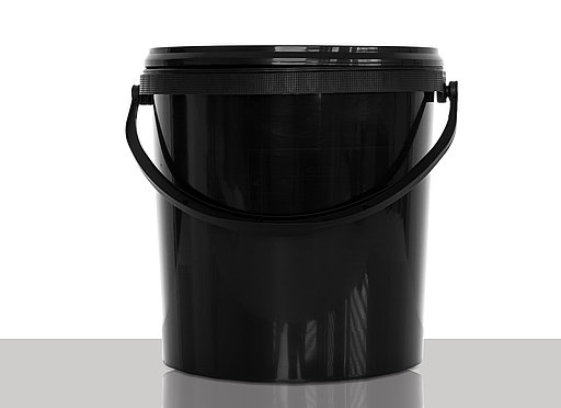 Kunststoff Rundeimer: 10,0 Liter, Farbe: schwarz