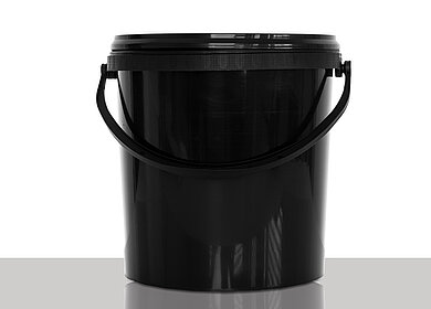 Plastic bucket: 10,0 liter, colour: black